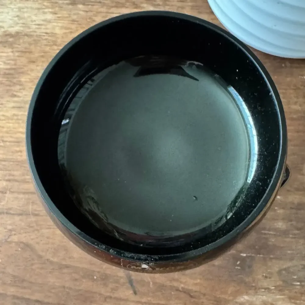 Vintage Makora Krosno Poland Black Art Glass Octopus Jellyfish Pedestal Bowl